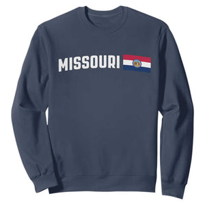 Missouri Missourian MO State Flag Sweatshirt TS14 Navy Print Your Wear