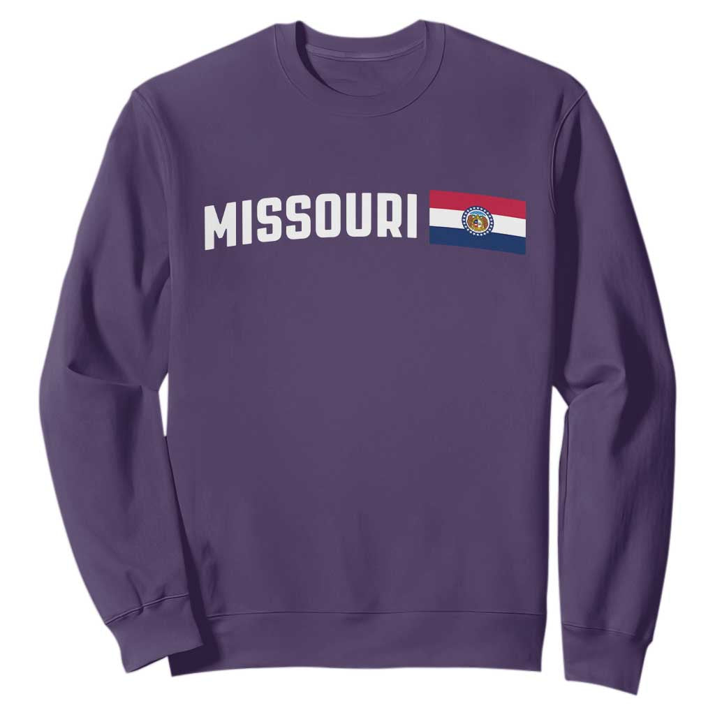 Missouri Missourian MO State Flag Sweatshirt TS14 Purple Print Your Wear