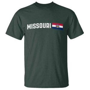 Missouri Missourian MO State Flag T Shirt TS14 Dark Forest Green Print Your Wear