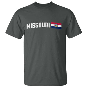 Missouri Missourian MO State Flag T Shirt TS14 Dark Heather Print Your Wear