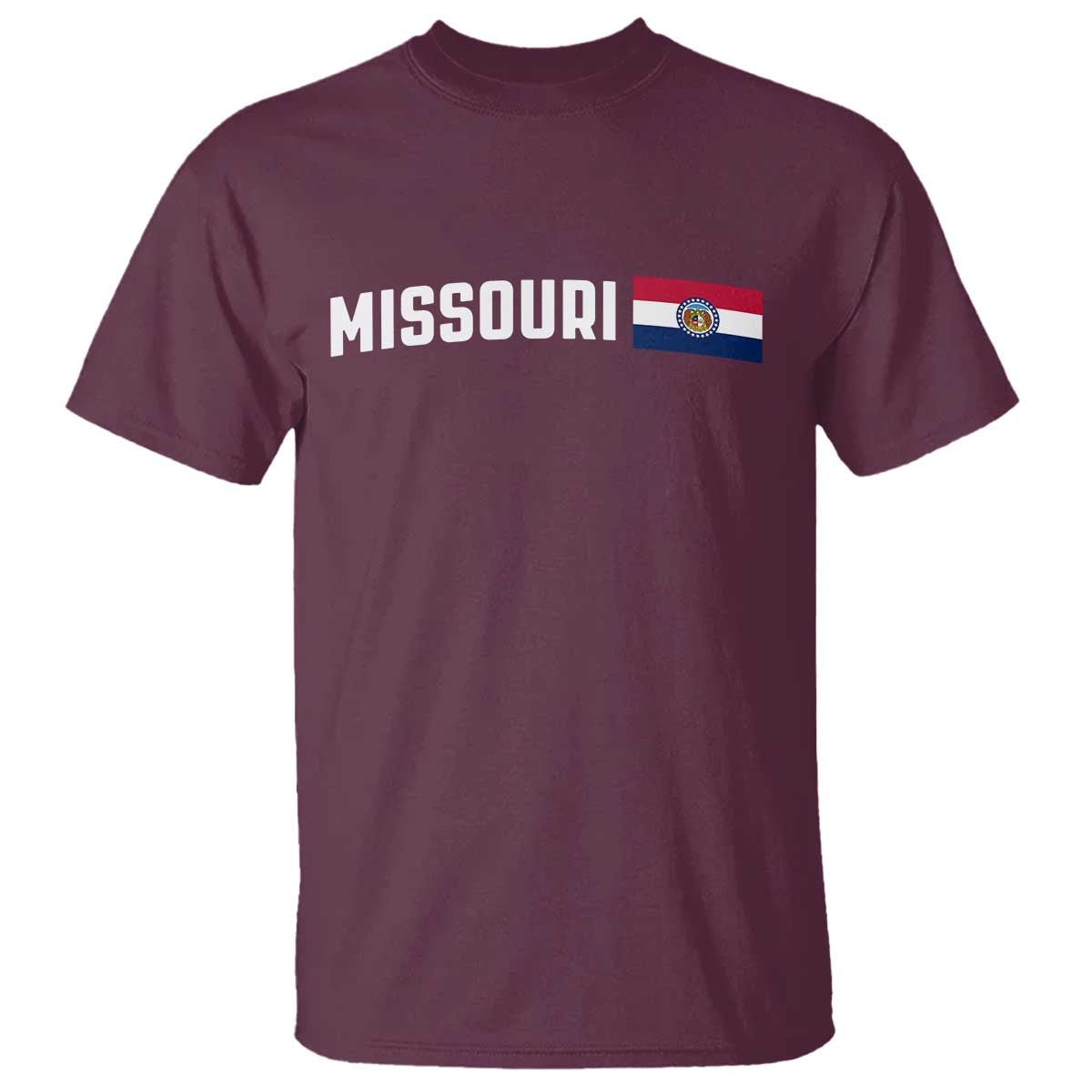Missouri Missourian MO State Flag T Shirt TS14 Maroon Print Your Wear