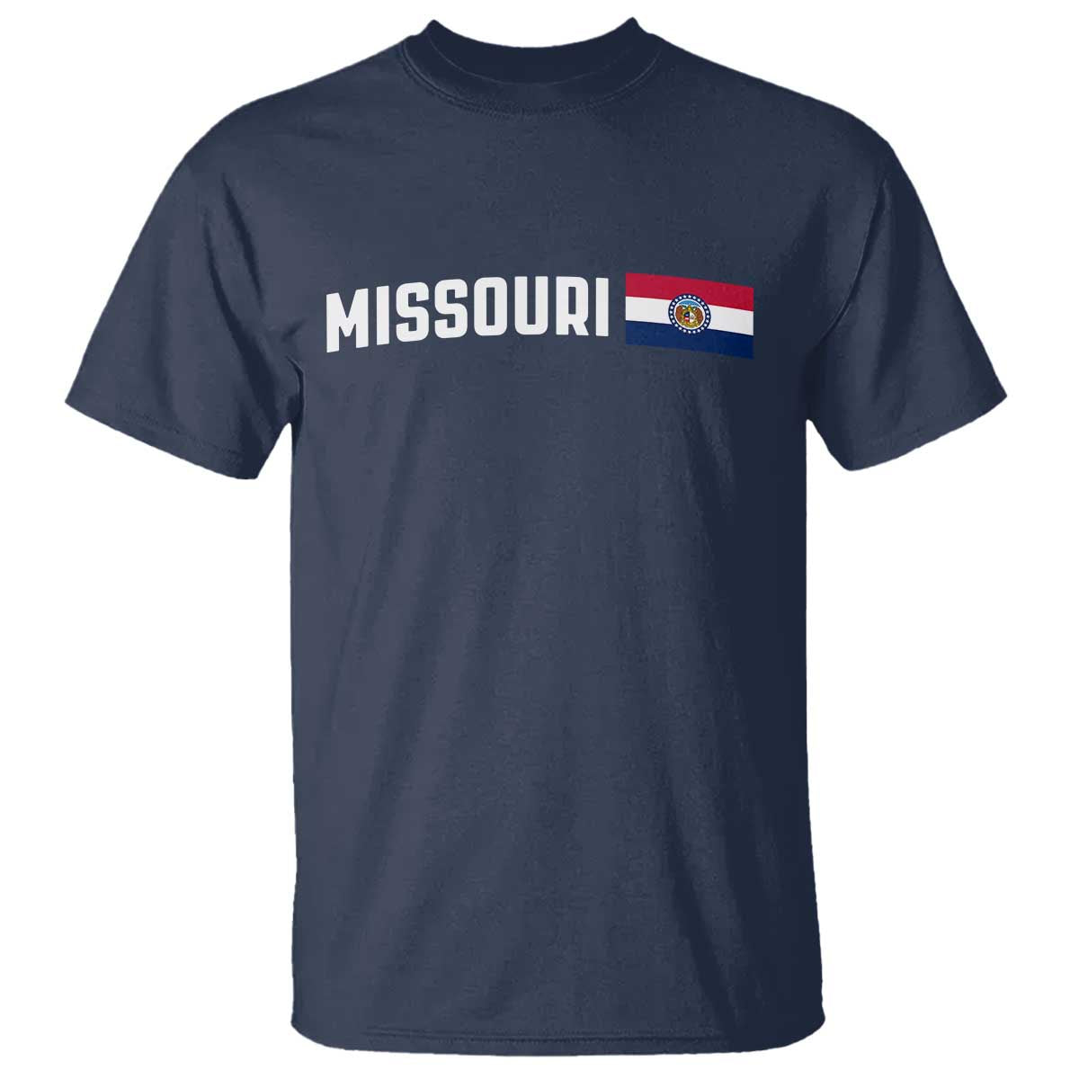Missouri Missourian MO State Flag T Shirt TS14 Navy Print Your Wear