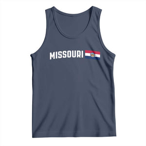 Missouri Missourian MO State Flag Tank Top TS14 Navy Print Your Wear