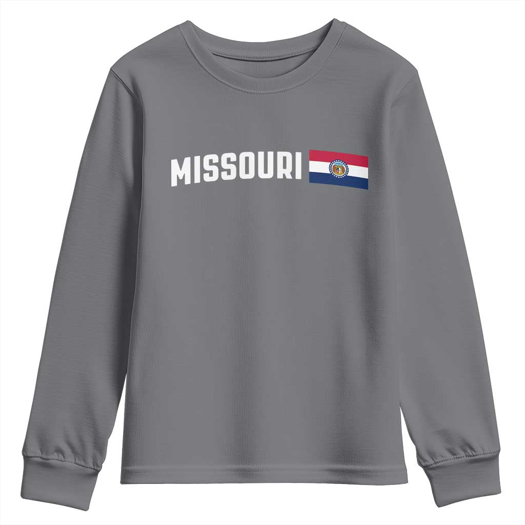 Missouri Missourian MO State Flag Youth Sweatshirt TS14 Charcoal Print Your Wear