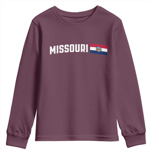 Missouri Missourian MO State Flag Youth Sweatshirt TS14 Maroon Print Your Wear