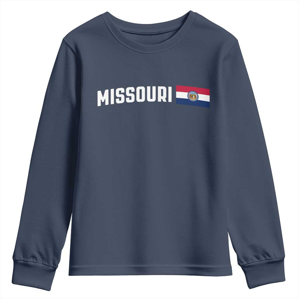 Missouri Missourian MO State Flag Youth Sweatshirt TS14 Navy Print Your Wear