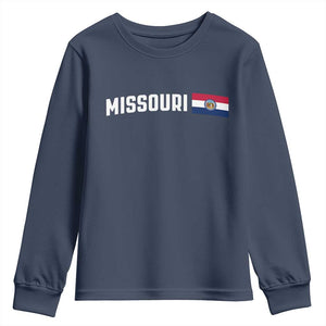 Missouri Missourian MO State Flag Youth Sweatshirt TS14 Navy Print Your Wear