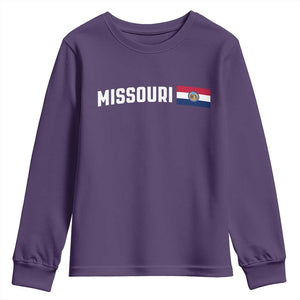 Missouri Missourian MO State Flag Youth Sweatshirt TS14 Purple Print Your Wear