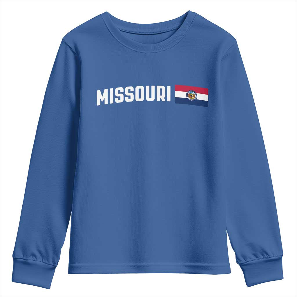 Missouri Missourian MO State Flag Youth Sweatshirt TS14 Royal Blue Print Your Wear