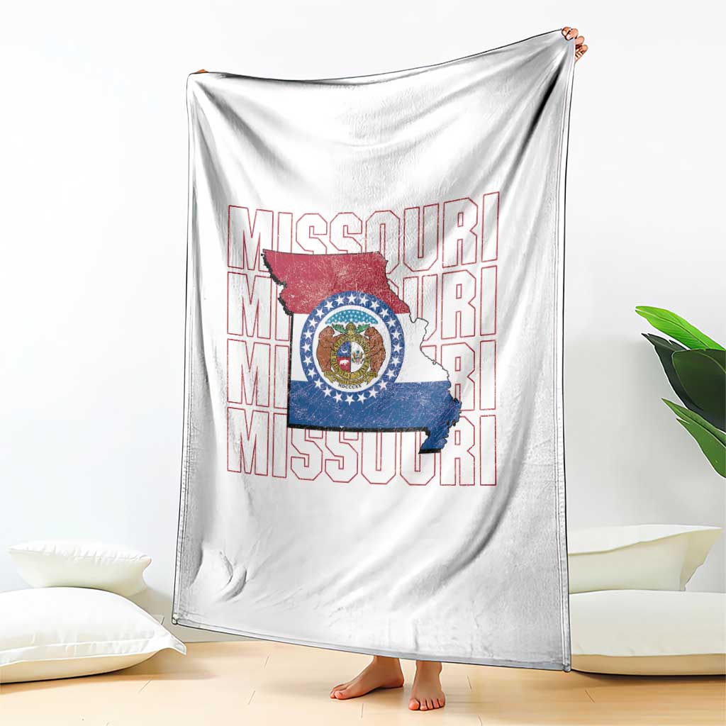 Missouri Flag Map State Distressed Throw Blanket TS14 Print Your Wear