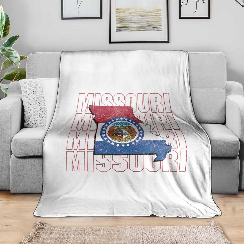 Missouri Flag Map State Distressed Throw Blanket TS14 Print Your Wear