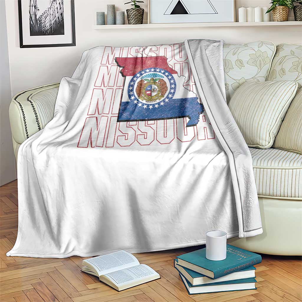 Missouri Flag Map State Distressed Throw Blanket TS14 Print Your Wear