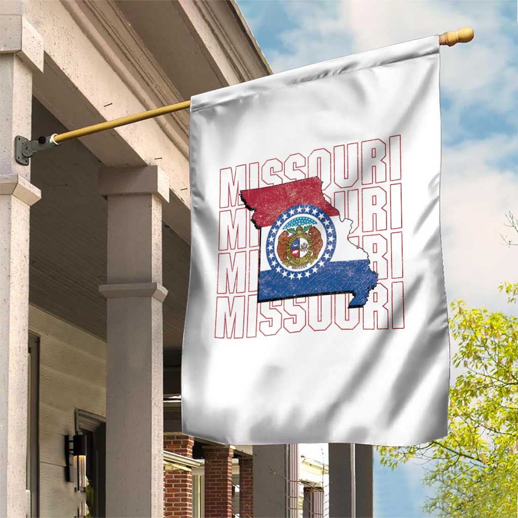 Missouri Flag Map State Distressed Garden Flag TS14 Print Your Wear