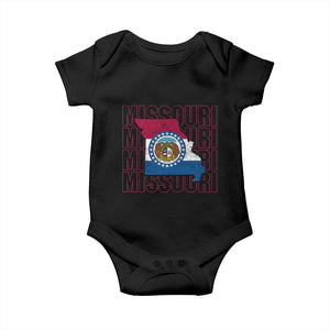 Missouri Flag Map State Distressed Baby Onesie TS14 Black Print Your Wear