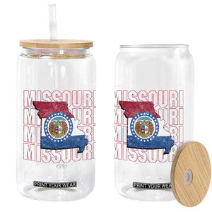 Missouri Flag Map State Distressed Glass Can TS14 Print Your Wear
