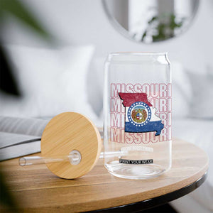 Missouri Flag Map State Distressed Glass Can TS14 Print Your Wear