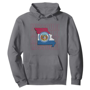 Missouri Flag Map State Distressed Hoodie TS14 Charcoal Print Your Wear