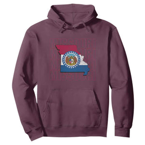 Missouri Flag Map State Distressed Hoodie TS14 Maroon Print Your Wear