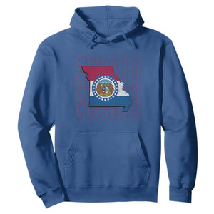 Missouri Flag Map State Distressed Hoodie TS14 Royal Blue Print Your Wear