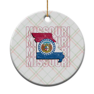 Missouri Flag Map State Distressed Ceramic Ornament TS14 1pc Christmas Plaid Print Your Wear