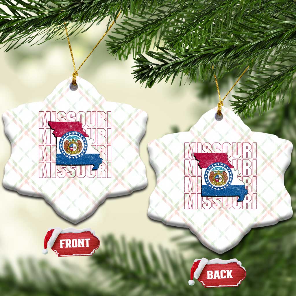 Missouri Flag Map State Distressed Ceramic Ornament TS14 Print Your Wear