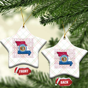 Missouri Flag Map State Distressed Ceramic Ornament TS14 Print Your Wear