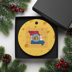 Missouri Flag Map State Distressed Ceramic Ornament TS14 1pc Yellow Cheese Print Your Wear