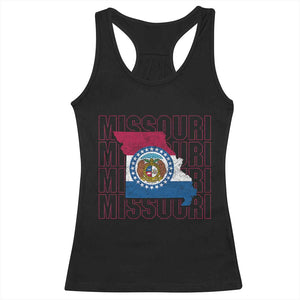 Missouri Flag Map State Distressed Racerback Tank Top TS14 Black Print Your Wear