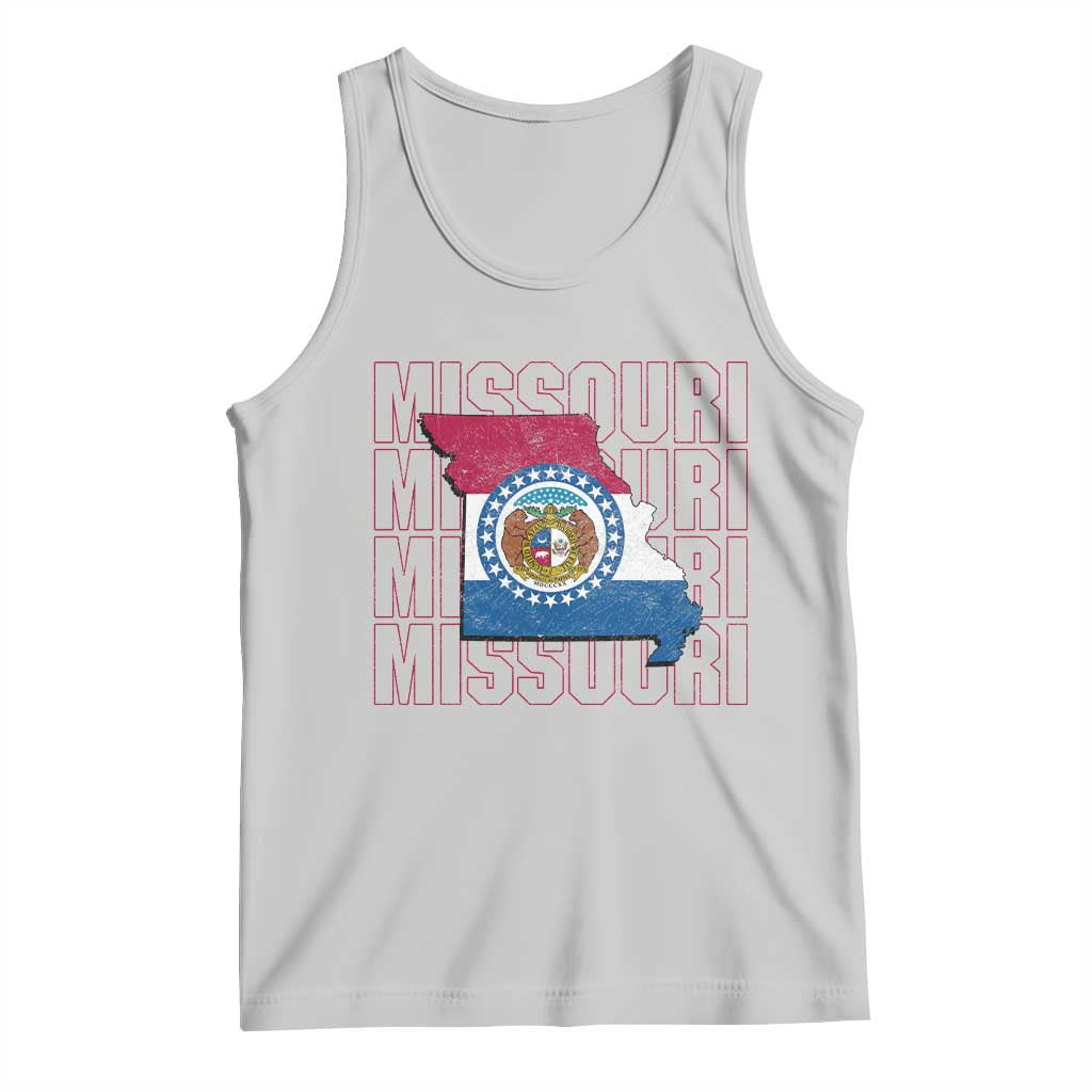 Missouri Flag Map State Distressed Tank Top TS14 Ash Print Your Wear