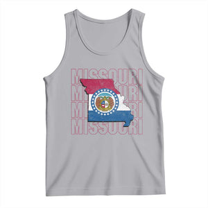 Missouri Flag Map State Distressed Tank Top TS14 Athletic Heather Print Your Wear