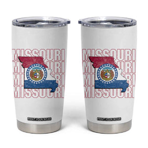 Missouri Flag Map State Distressed Tumbler Cup TS14 White Print Your Wear