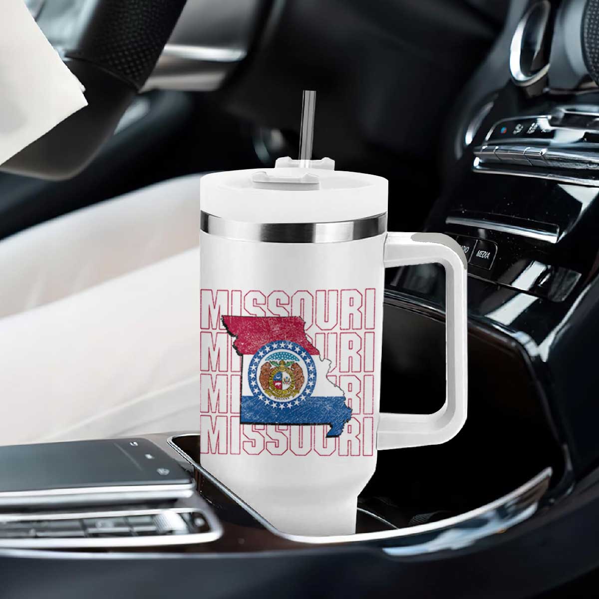 Missouri Flag Map State Distressed Tumbler With Handle TS14 Print Your Wear