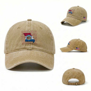 Missouri Flag Map State Distressed Washed Cotton Baseball Cap TS14 Washed Cap Universal Fit Khaki Print Your Wear