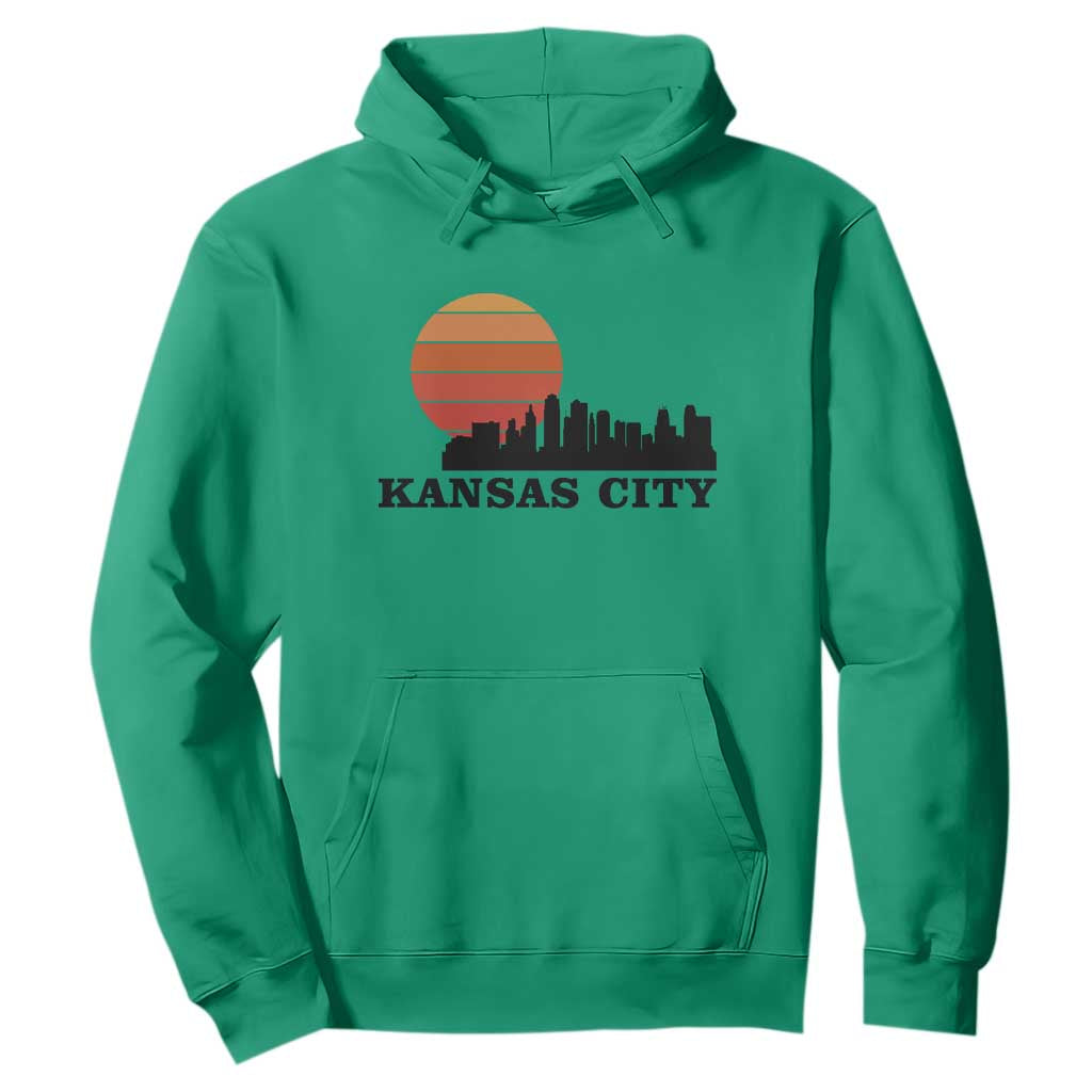 Kansas City Missouri Retro 80s Style Hoodie TS14 Irish Green Print Your Wear