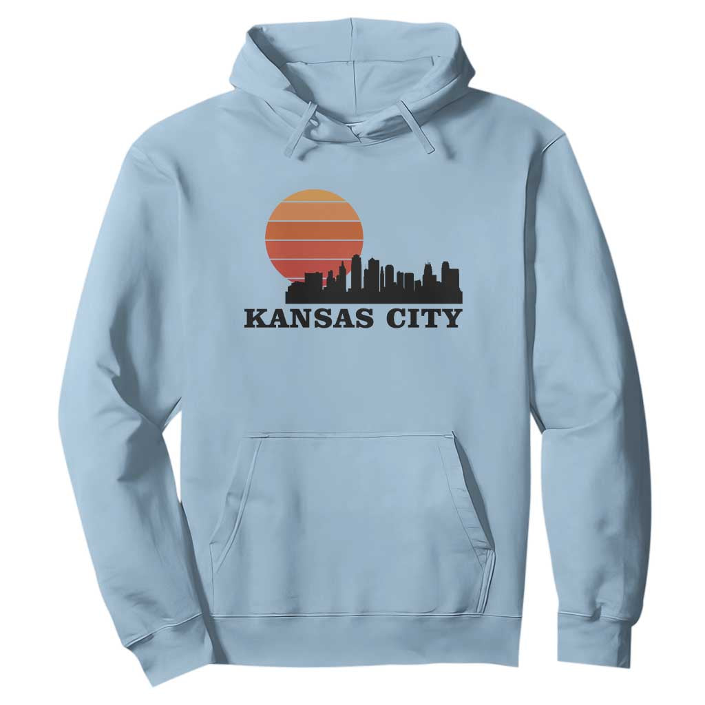 Kansas City Missouri Retro 80s Style Hoodie TS14 Light Blue Print Your Wear