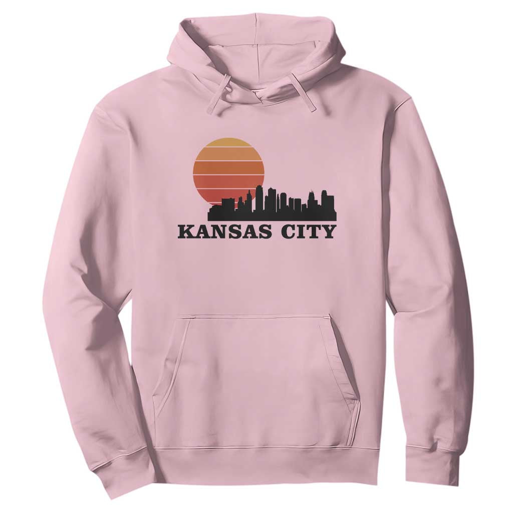 Kansas City Missouri Retro 80s Style Hoodie TS14 Light Pink Print Your Wear