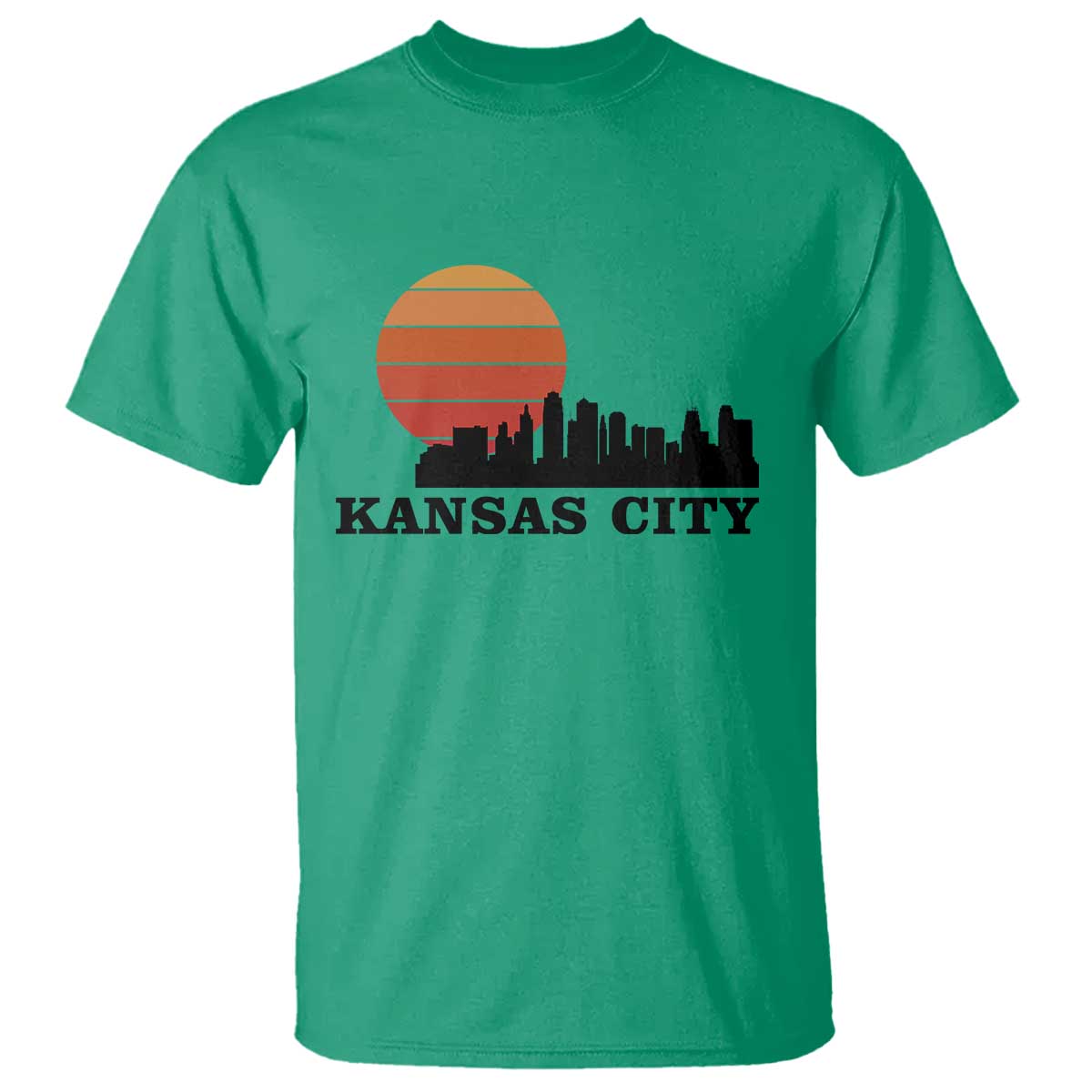 Kansas City Missouri Retro 80s Style T Shirt TS14 Irish Green Print Your Wear