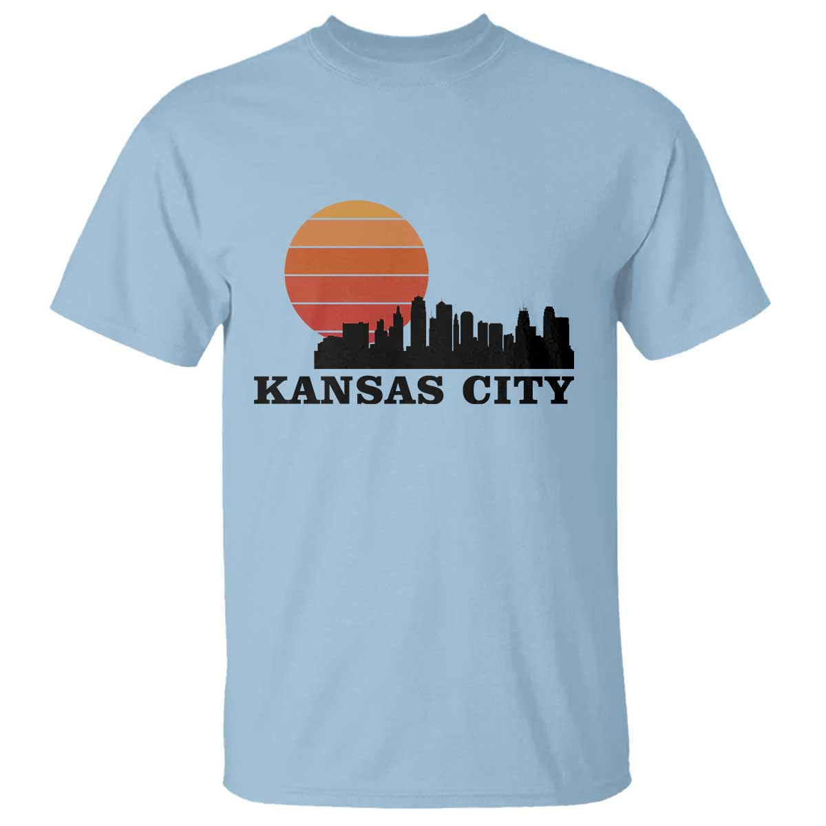 Kansas City Missouri Retro 80s Style T Shirt TS14 Light Blue Print Your Wear
