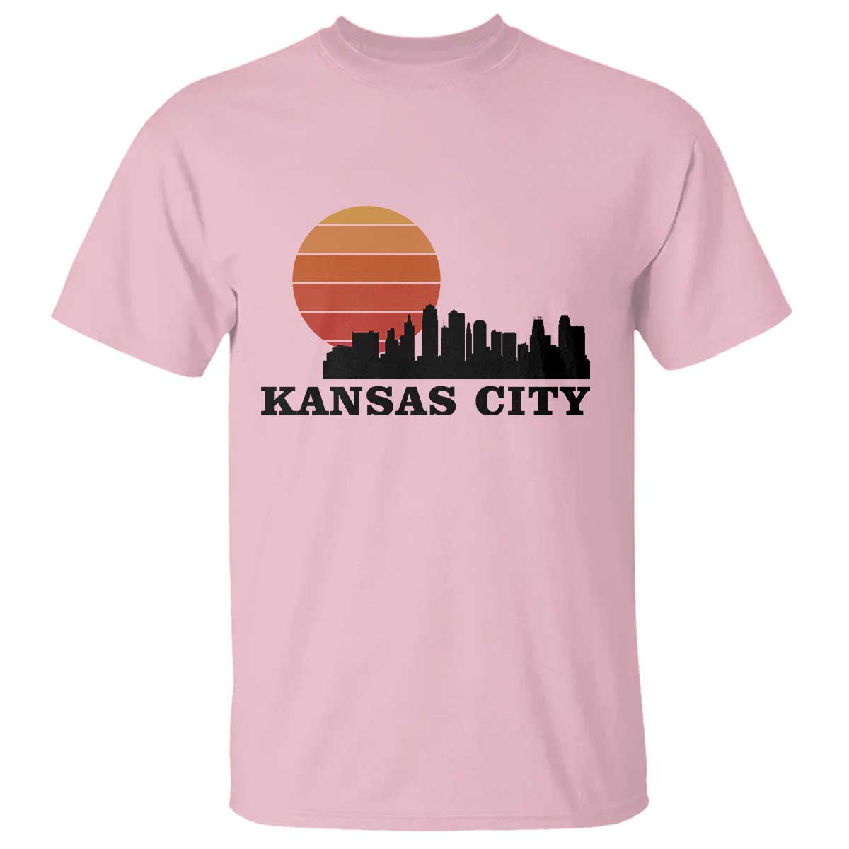 Kansas City Missouri Retro 80s Style T Shirt TS14 Light Pink Print Your Wear