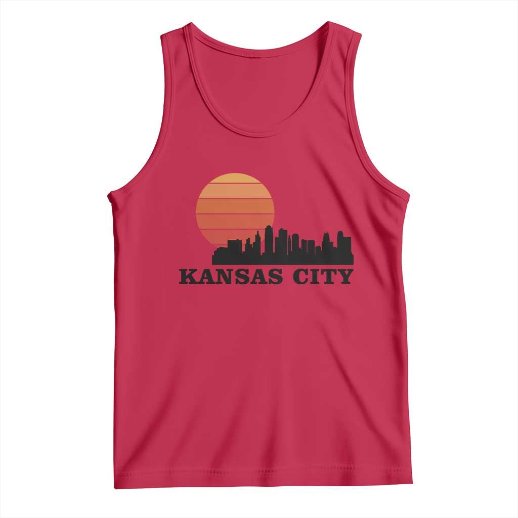 Kansas City Missouri Retro 80s Style Tank Top TS14 Red Print Your Wear