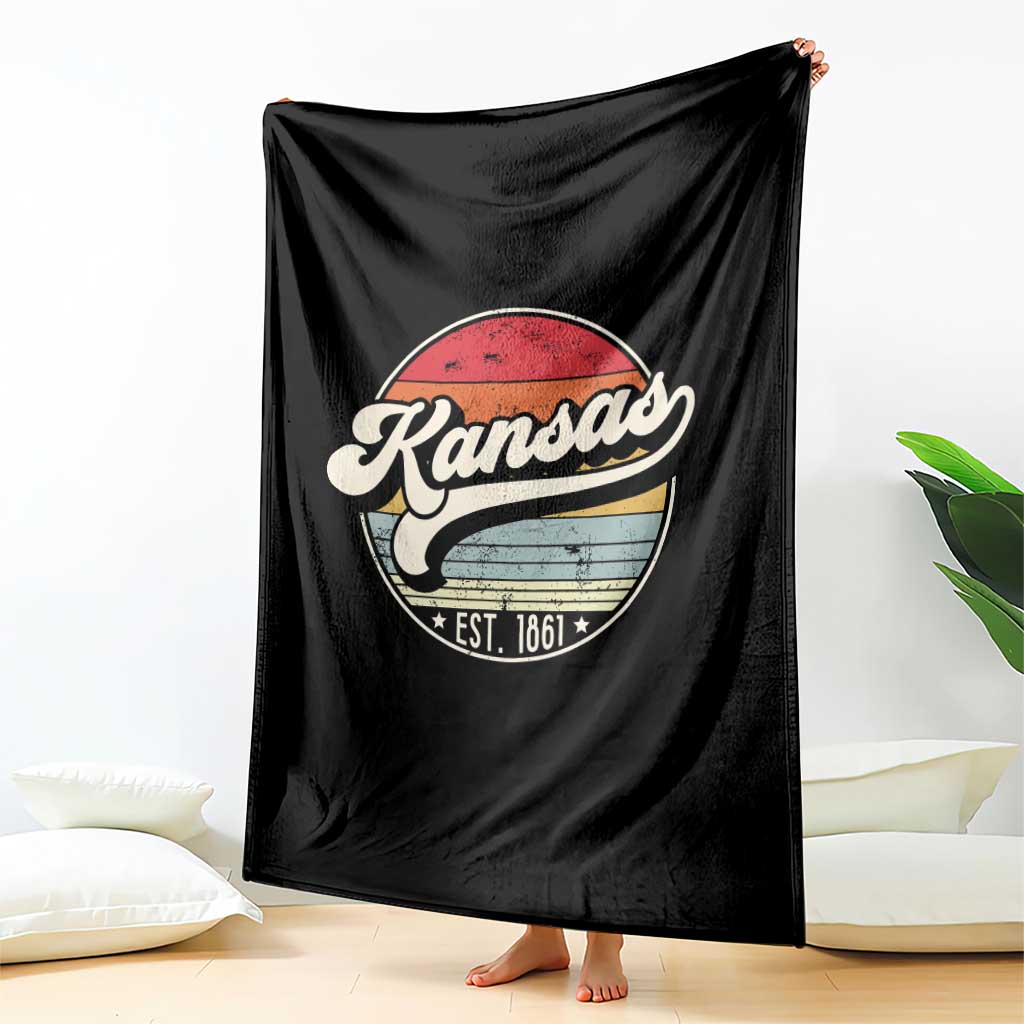Kansas City Missouri Retro 80s Established 1861 Throw Blanket TS14 Print Your Wear