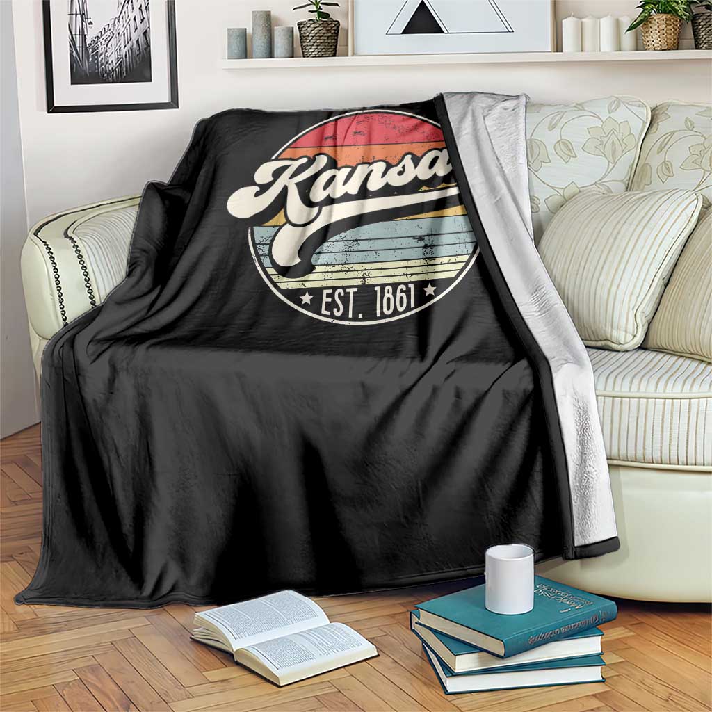Kansas City Missouri Retro 80s Established 1861 Throw Blanket TS14 Print Your Wear