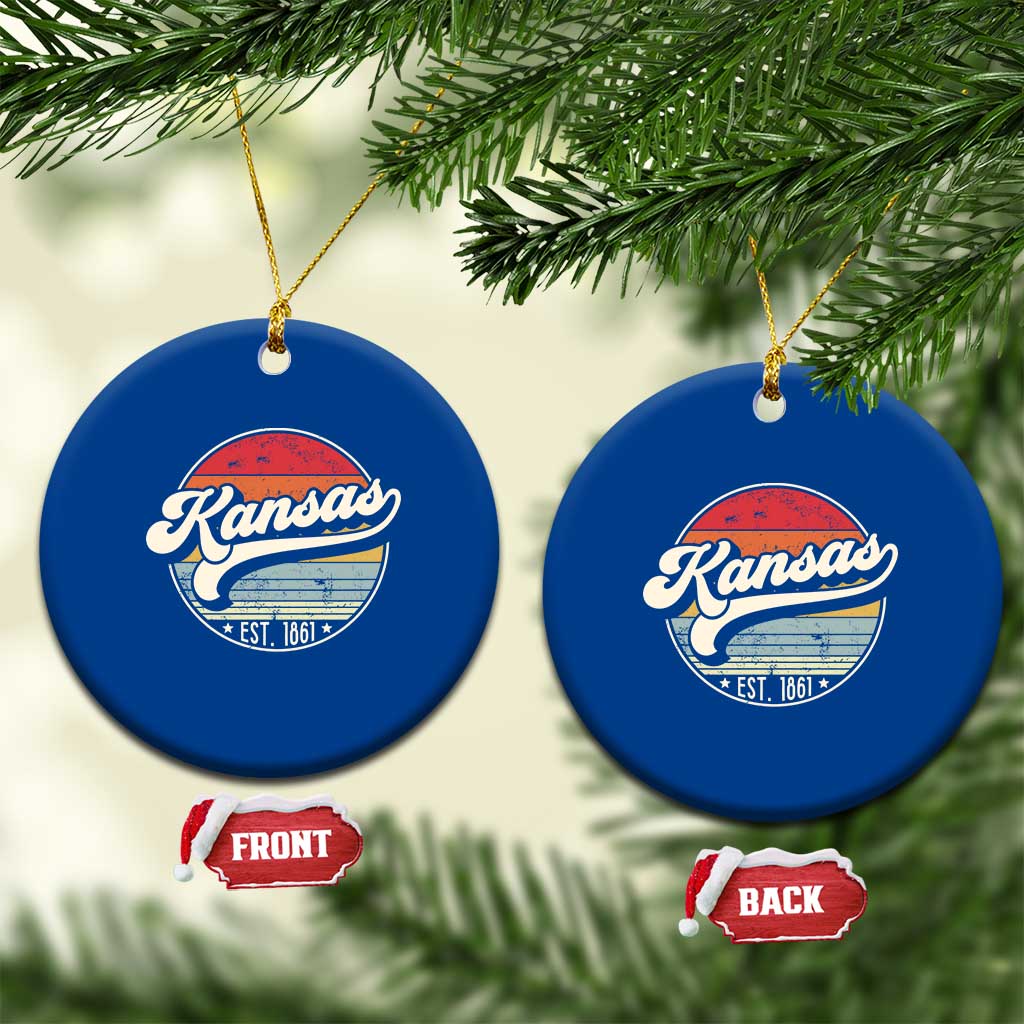 Kansas City Missouri Retro 80s Established 1861 Ceramic Ornament TS14 1pc Blue Print Your Wear