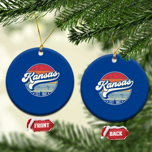Kansas City Missouri Retro 80s Established 1861 Ceramic Ornament TS14 1pc Blue Print Your Wear