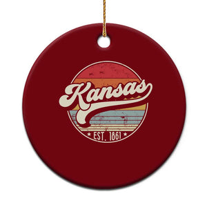 Kansas City Missouri Retro 80s Established 1861 Ceramic Ornament TS14 1pc Red Print Your Wear