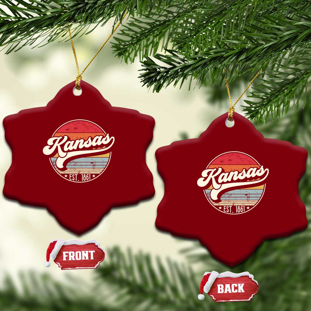 Kansas City Missouri Retro 80s Established 1861 Ceramic Ornament TS14 Print Your Wear