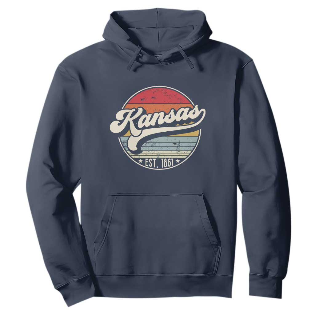 Kansas City Missouri Retro 80s Established 1861 Hoodie TS14 Navy Print Your Wear