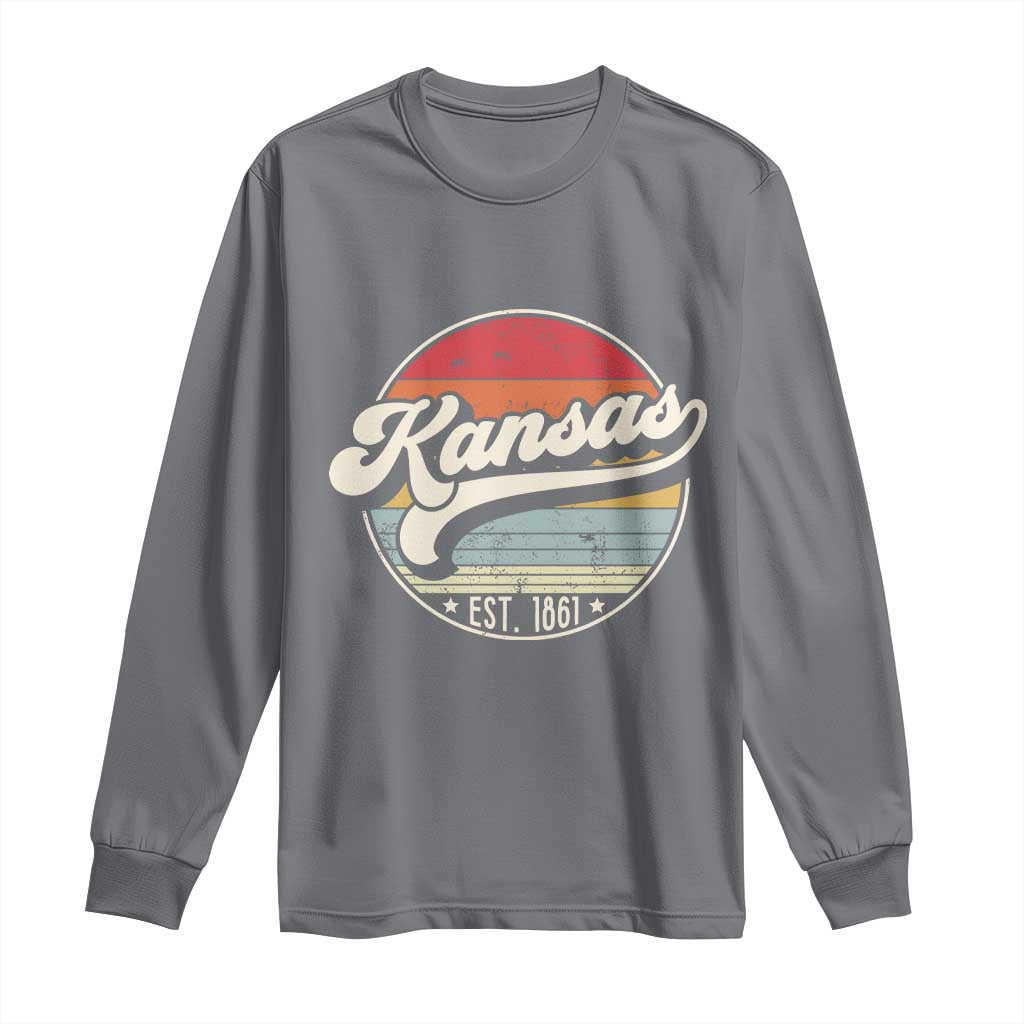 Kansas City Missouri Retro 80s Established 1861 Long Sleeve Shirt TS14 Charcoal Print Your Wear