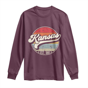 Kansas City Missouri Retro 80s Established 1861 Long Sleeve Shirt TS14 Maroon Print Your Wear