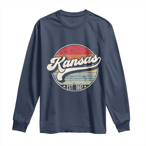 Kansas City Missouri Retro 80s Established 1861 Long Sleeve Shirt TS14 Navy Print Your Wear